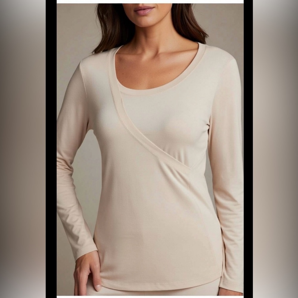 Lole Women’s XL Oatmeal Running UPF 50+ Running Long Sleeve Faux Crossover Shirt